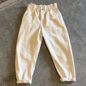 Zara Cream Ankle Cropped Jeans